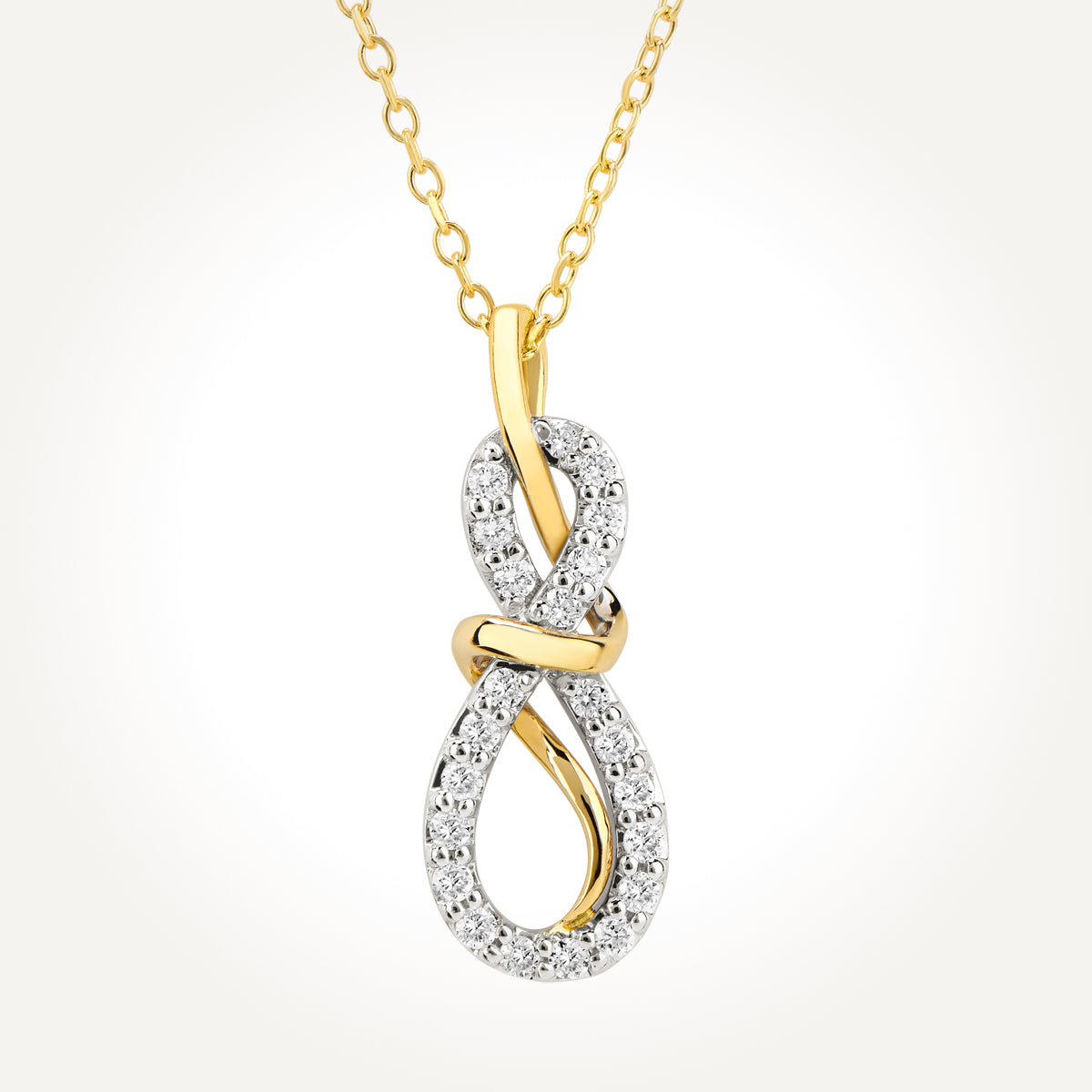 14KT Two Toned Infinity Twist Necklace 