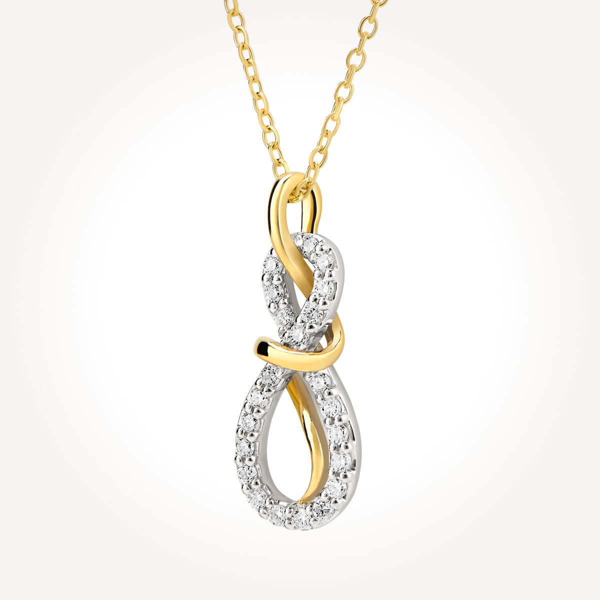 14KT Two Toned Infinity Twist Necklace 