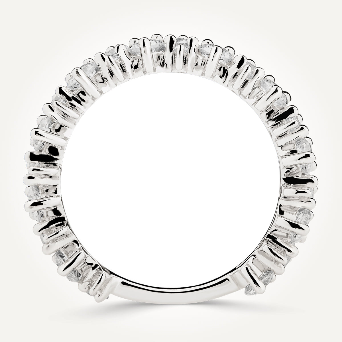 14KT White Gold Round Diamond Band 