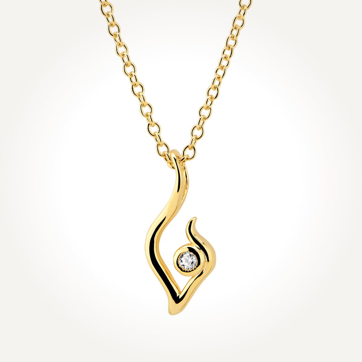 14KT Yellow Gold The Candleflame of Your Love Necklace 0.011 