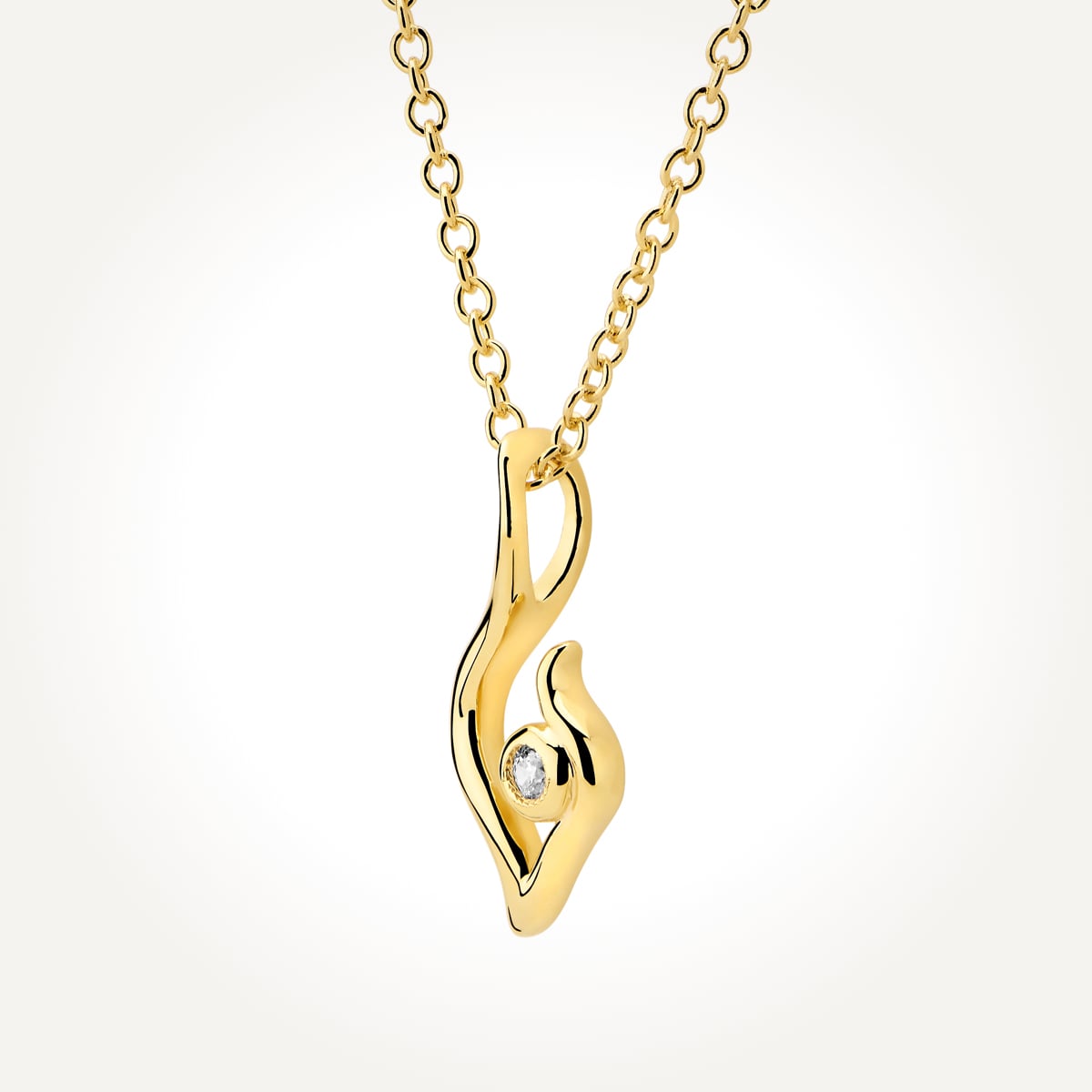 14KT Yellow Gold The Candleflame of Your Love Necklace 