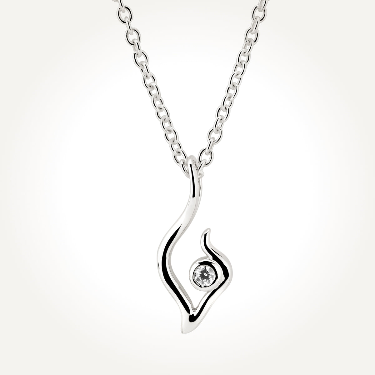 14KT Gold The Candleflame of Your Love Necklace 0.011 CT. T.W. 