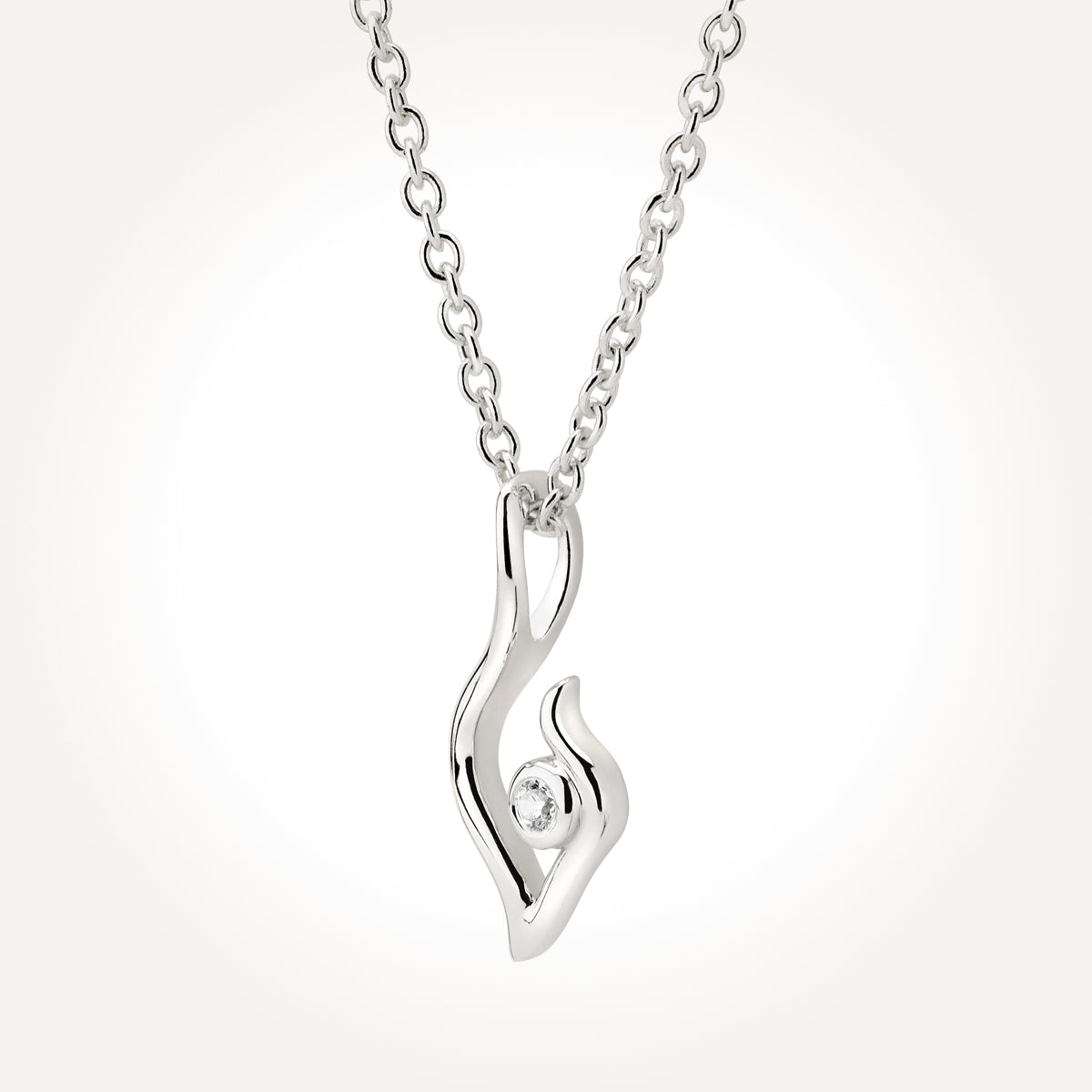 14KT Gold The Candleflame of Your Love Necklace 0.011 CT. T.W. 
