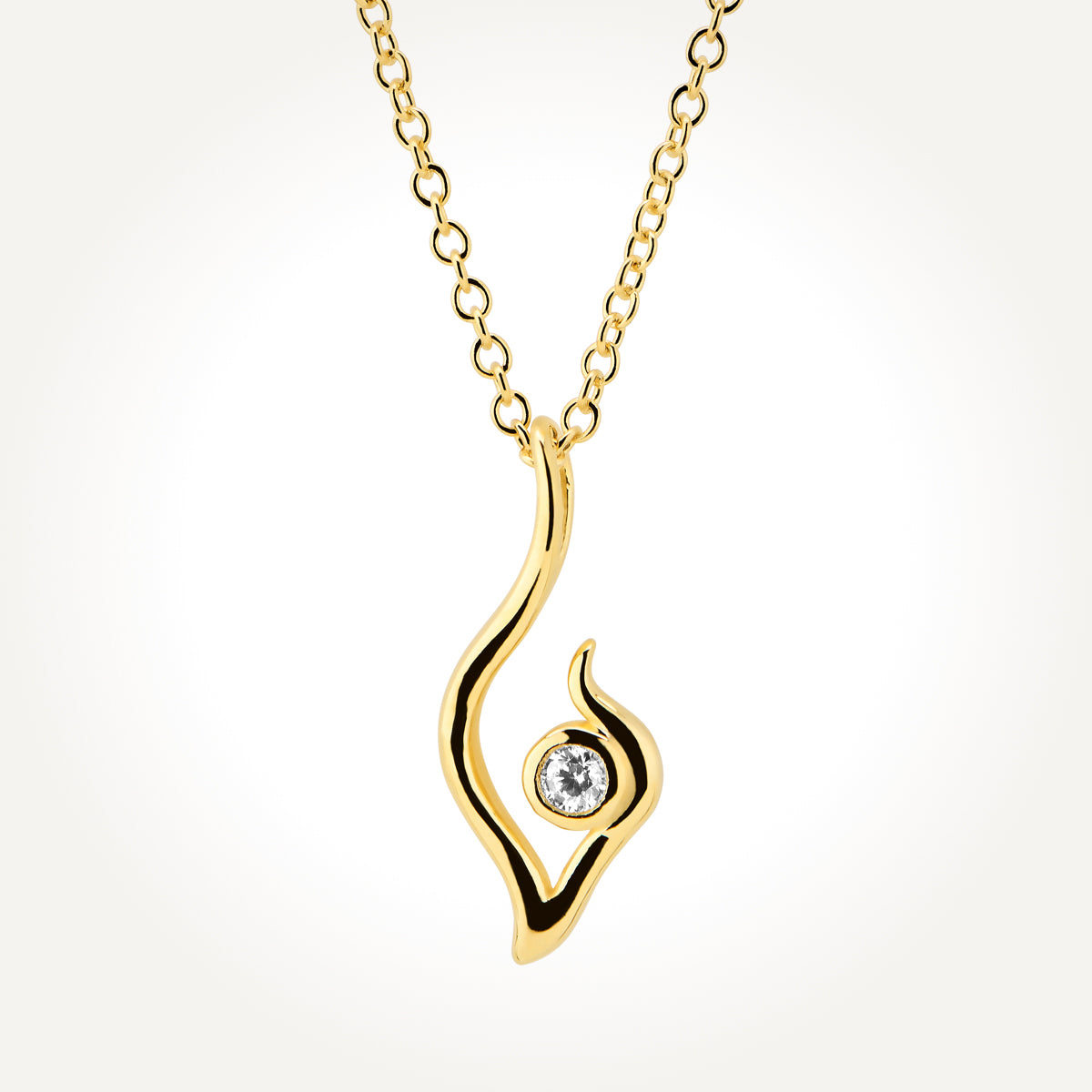 14KT Yellow Gold The Steady, Bright Flame of a Mother's Love Necklace 