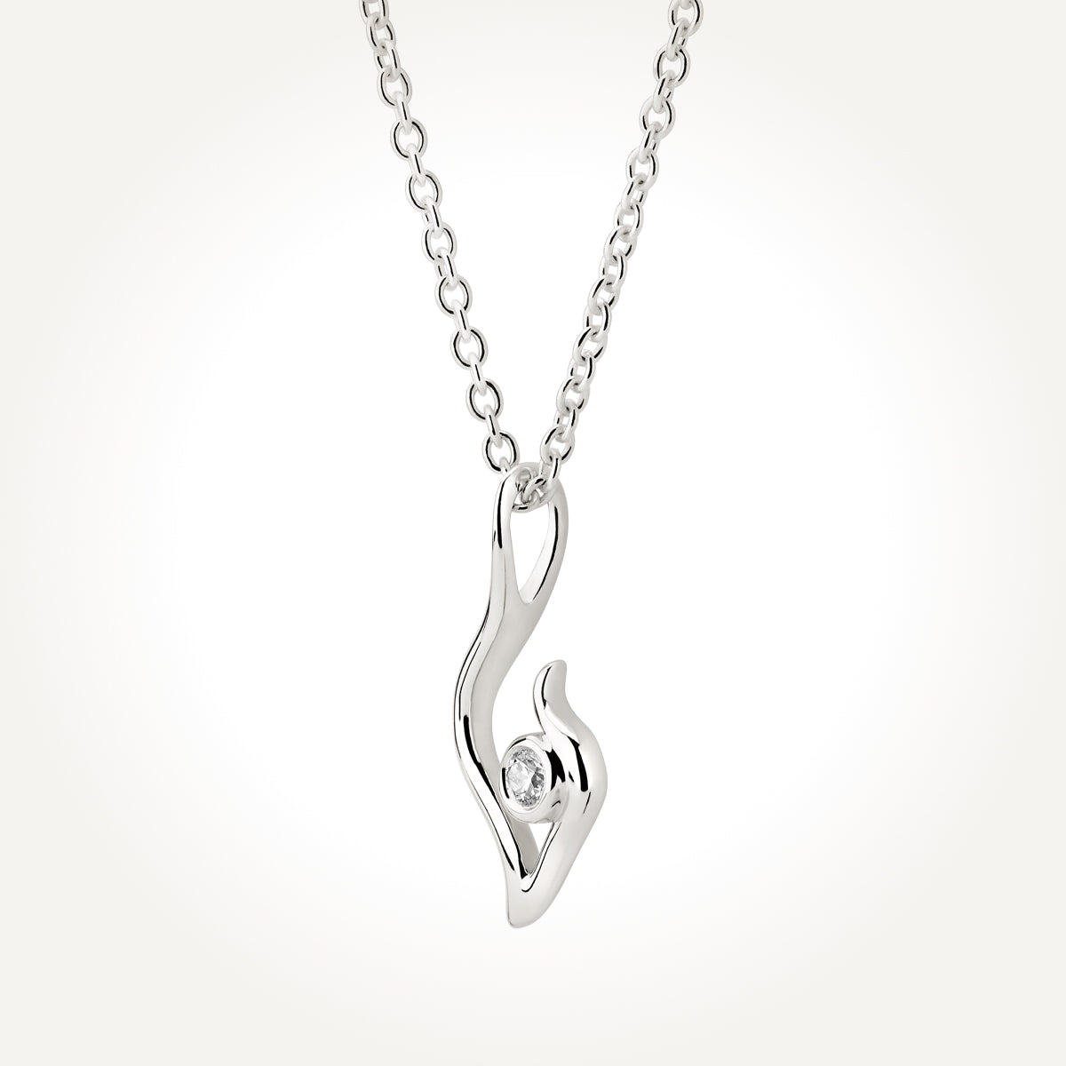 14KT Gold The Candleflame of Your Love Necklace 0.022 CT. T.W. 