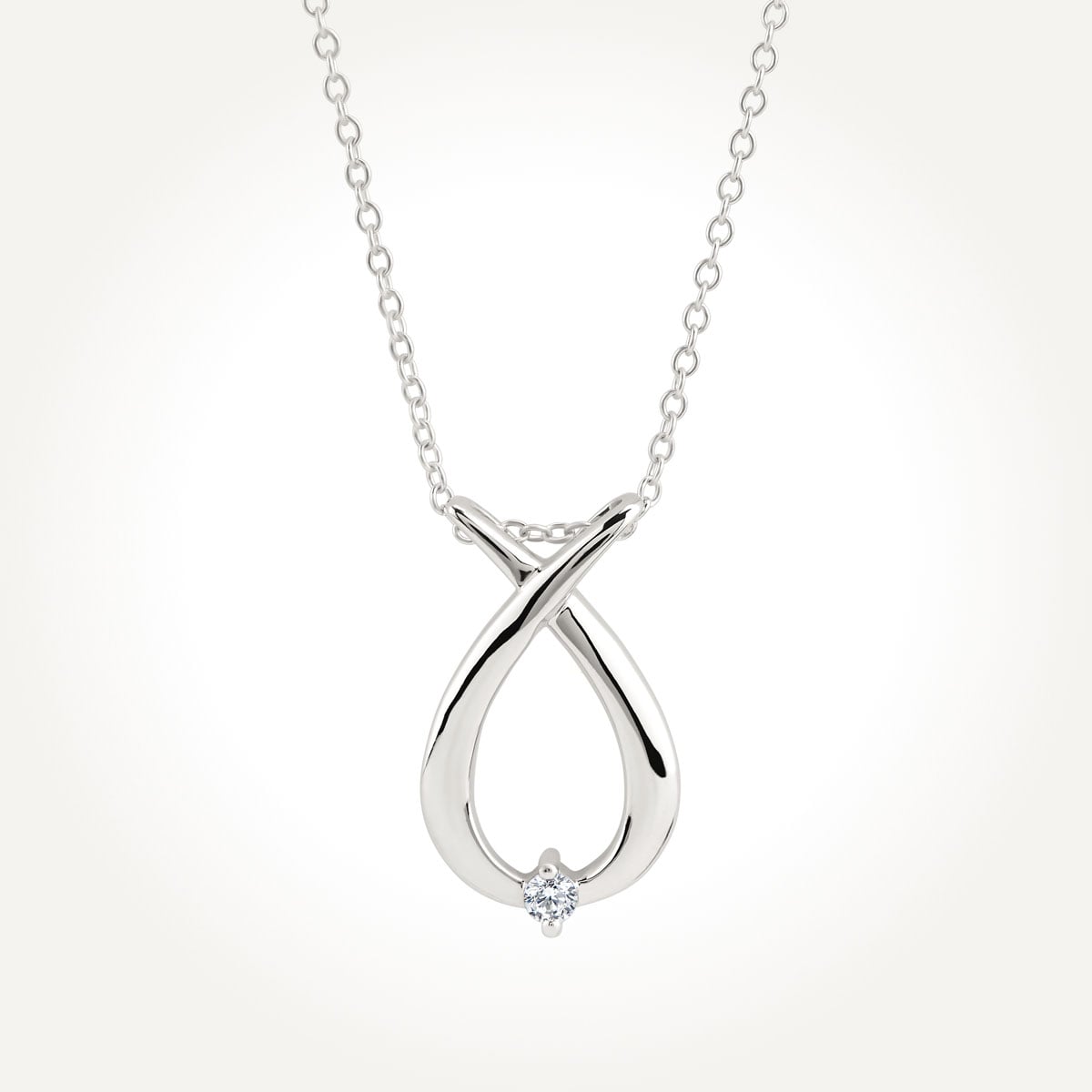 White Gold Diamond Memory Pendant 