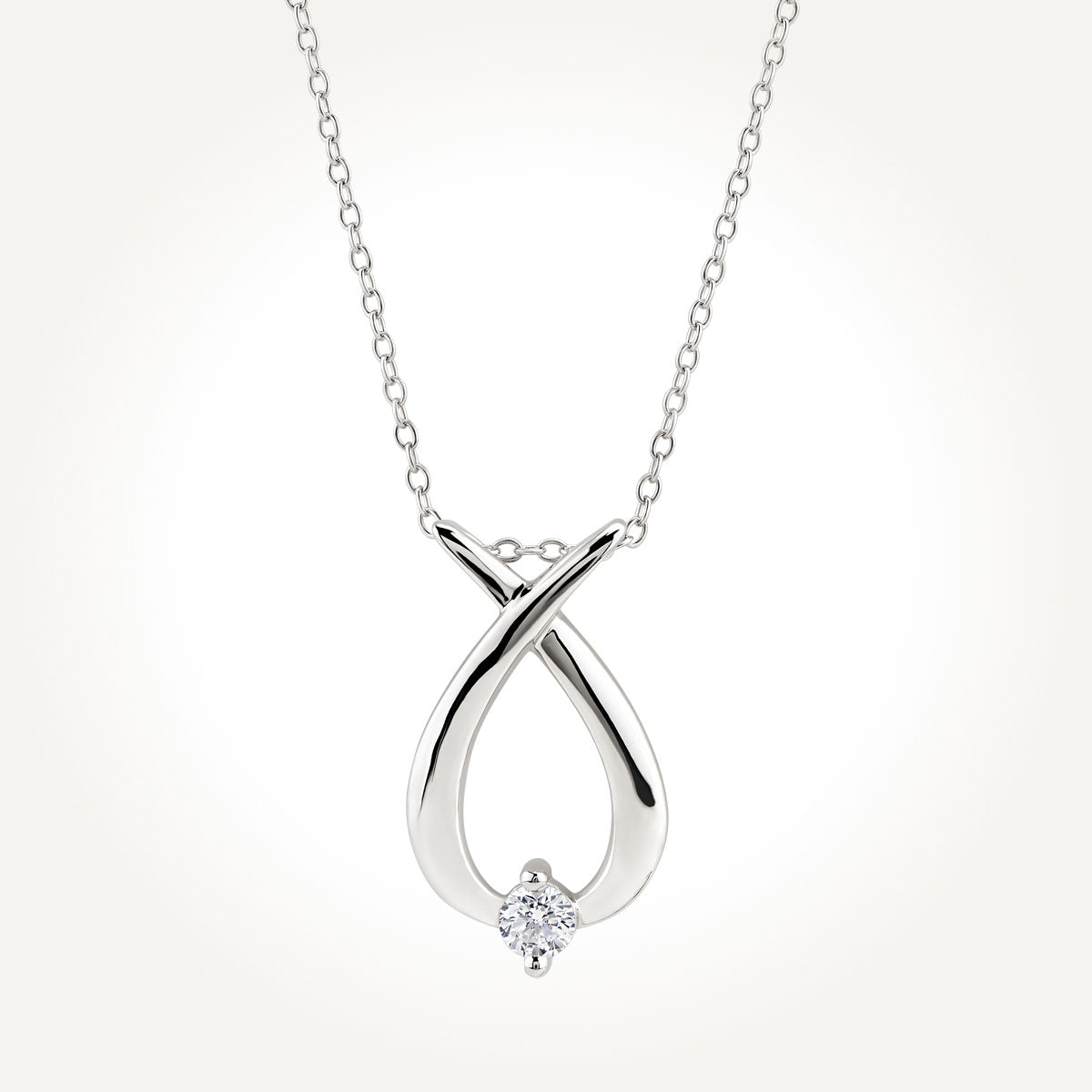 White Gold Diamond Memory Pendant 