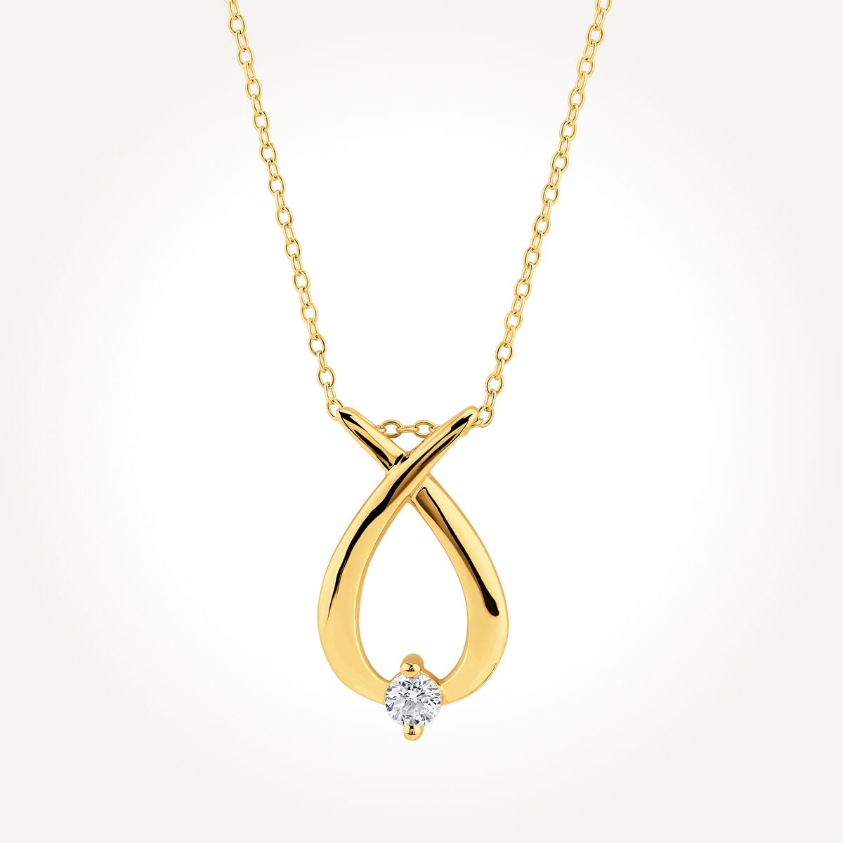 Yellow Gold Diamond Memory Pendant 