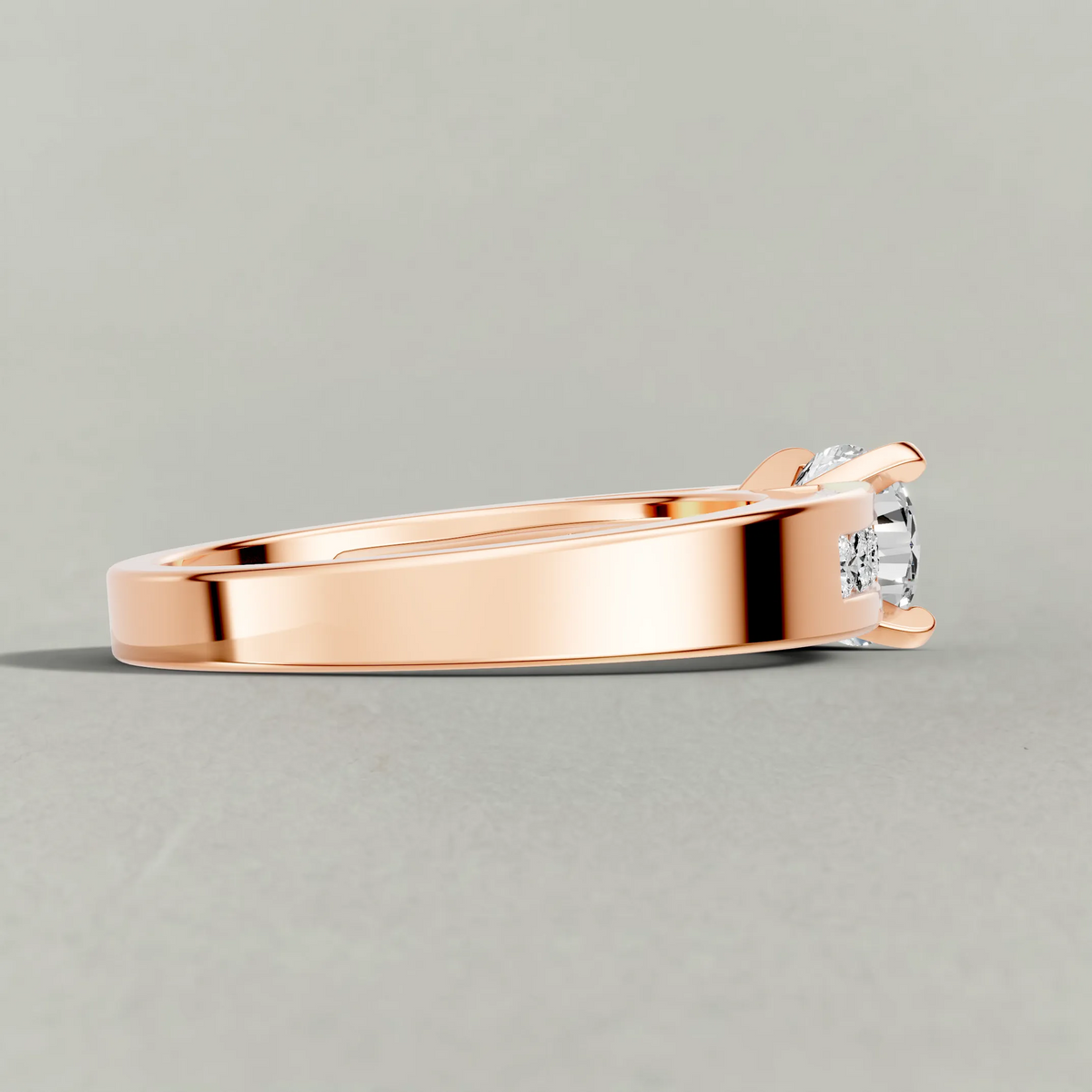 Channel-Set Split-Shank Engagement Ring (2800) in Rose Gold from back angle