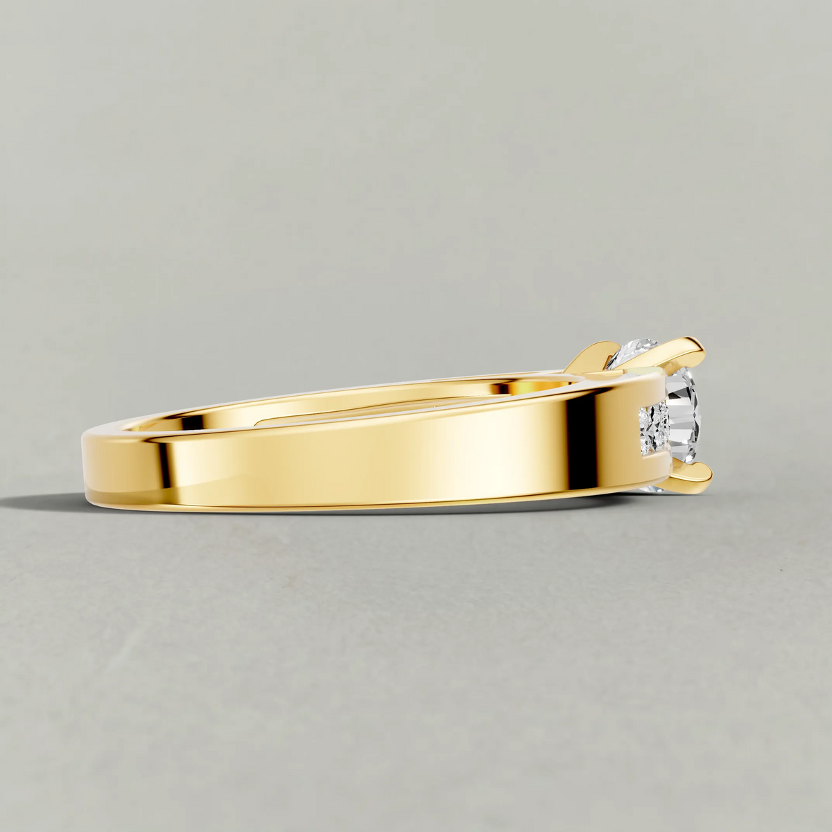Channel-Set Split-Shank Engagement Ring (2800) in Yellow Gold from back angle