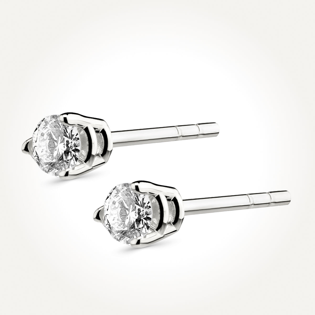 14KT White Gold Stud Earrings 0.25 CT. T.W. 