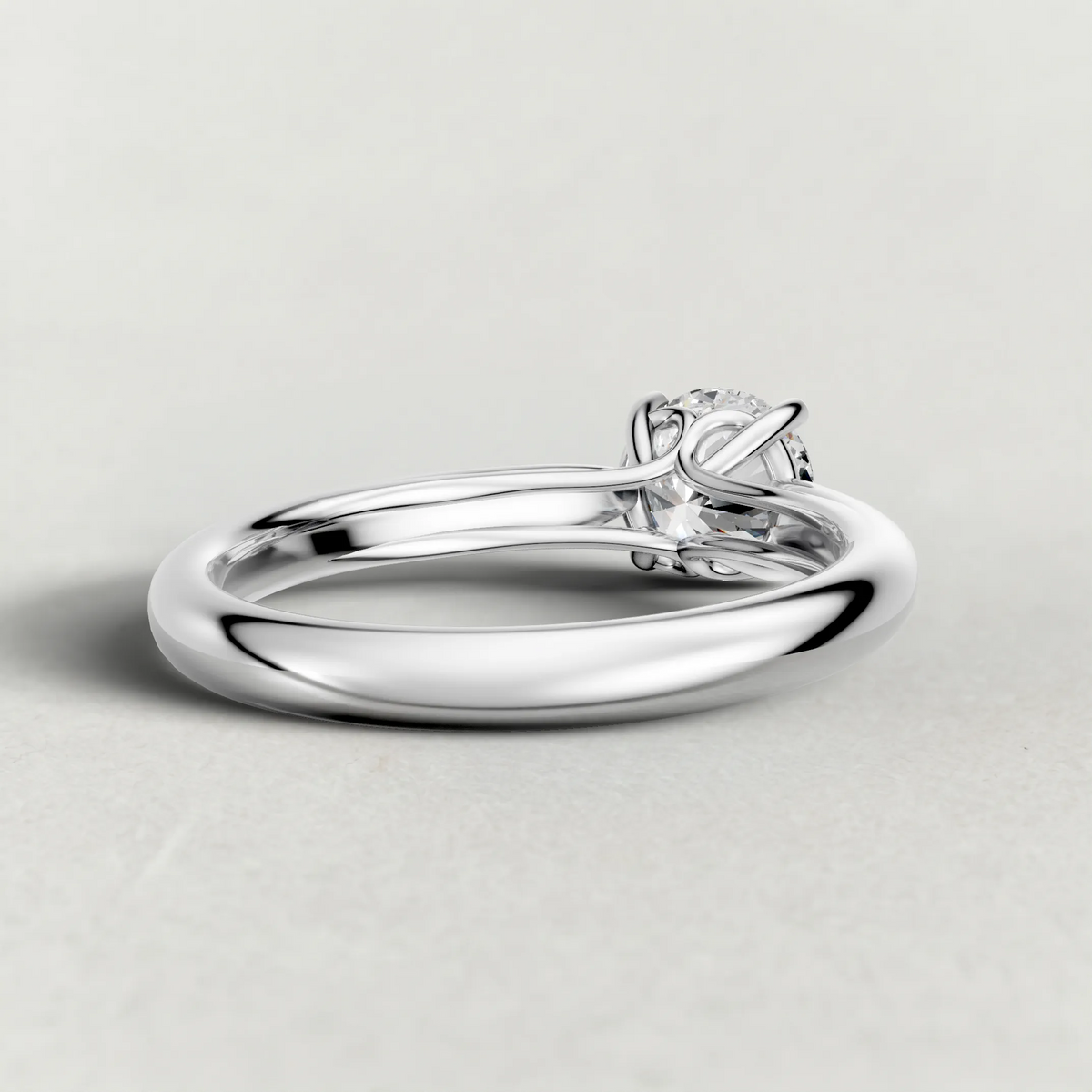 Tapered Four-Prong Solitaire Engagement Ring (70686) in Platinum from back angle