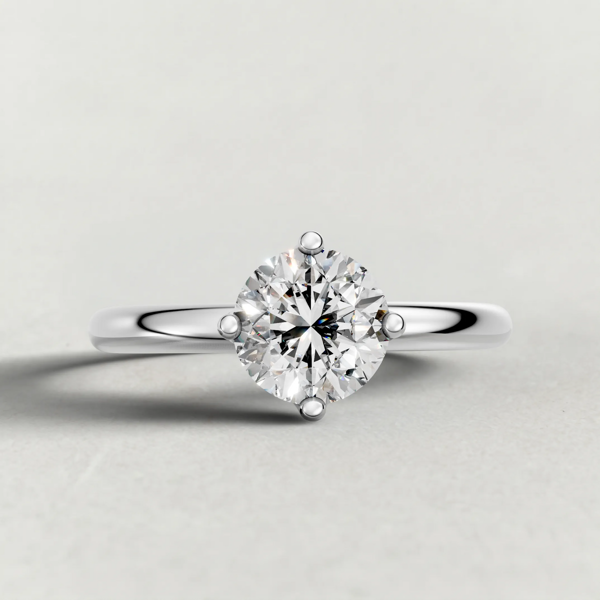 Compass-Set Solitaire Engagement Ring (70690) in Platinum zoomed in on diamond