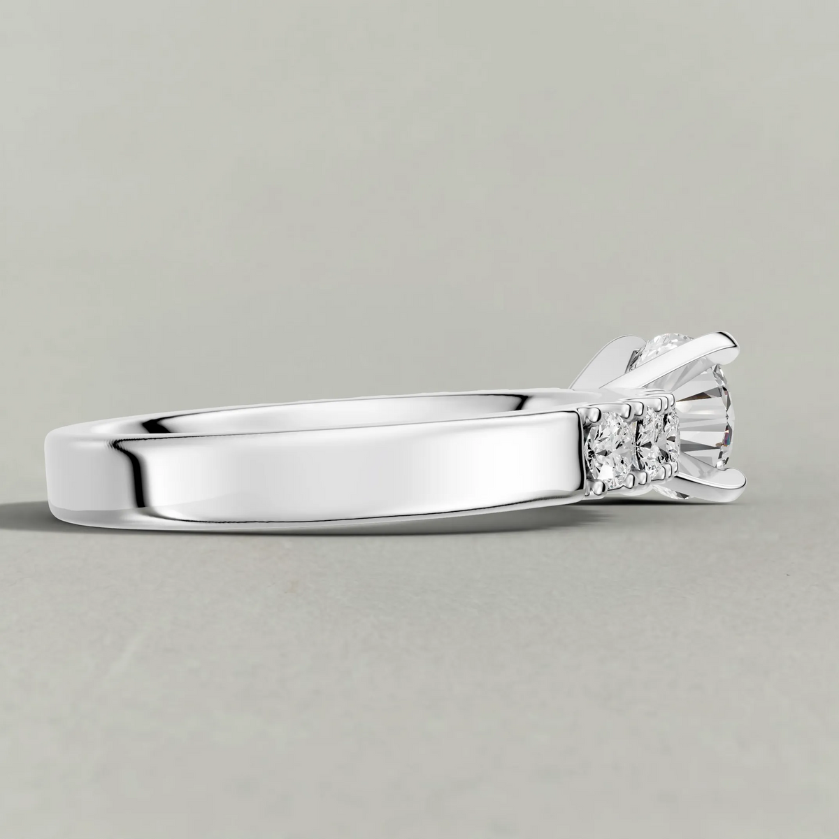 U-Prong Diamond Shoulder Engagement Ring (70695) in Platinum from back angle