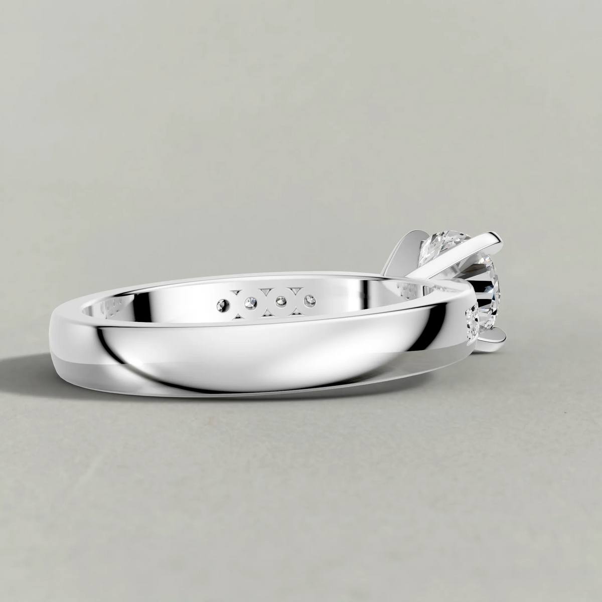Channel-Set Engagement Ring (70809) in White Gold from back angle