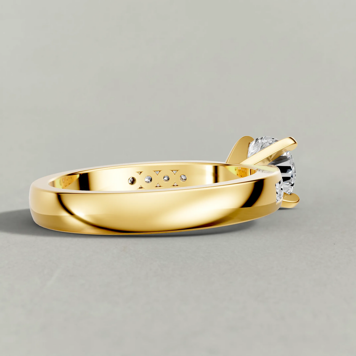 Channel-Set Engagement Ring (70809) in Yellow Gold from back angle