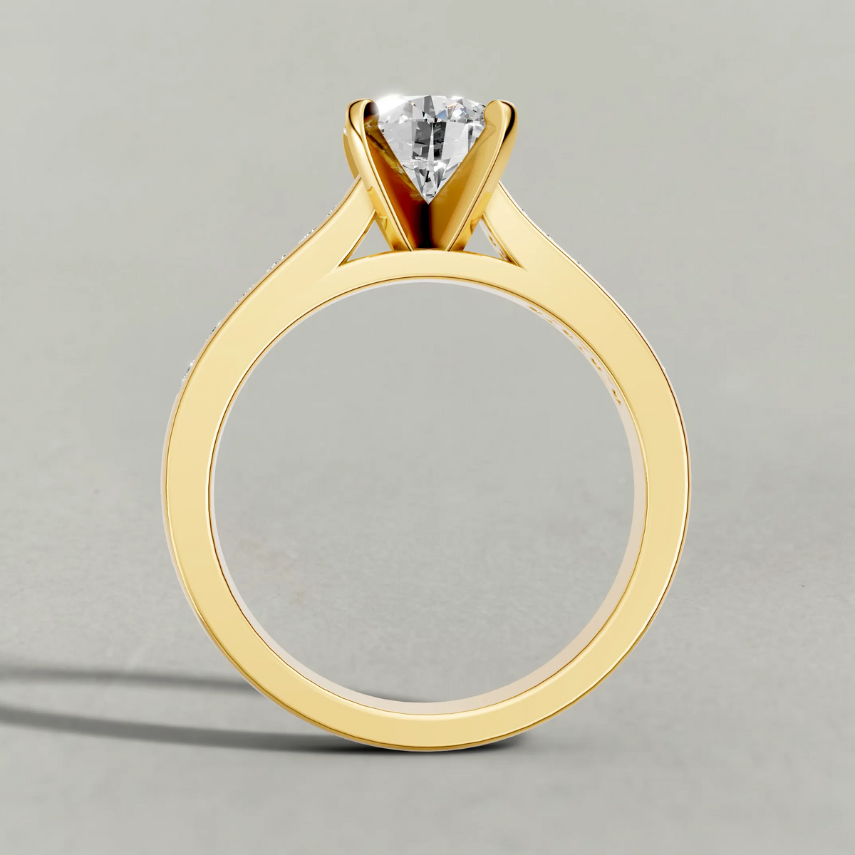 Channel-Set Engagement Ring (70809) in Yellow Gold from front angle