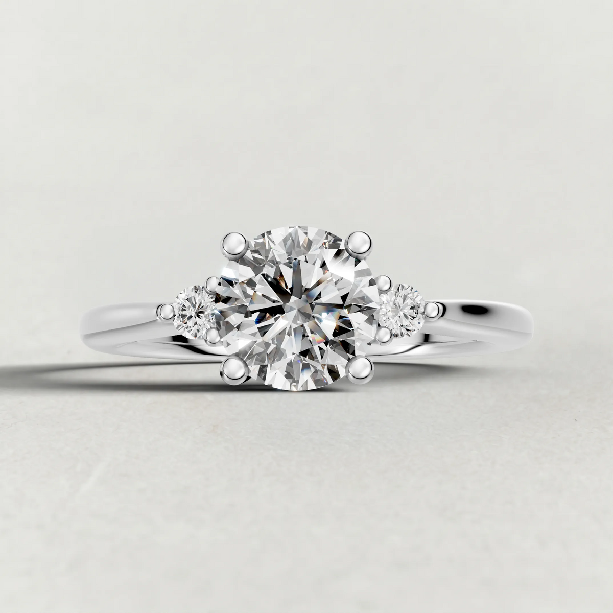Diamond Accent Shoulder Solitaire Engagement Ring (70934) in Platinum zoomed in on diamond