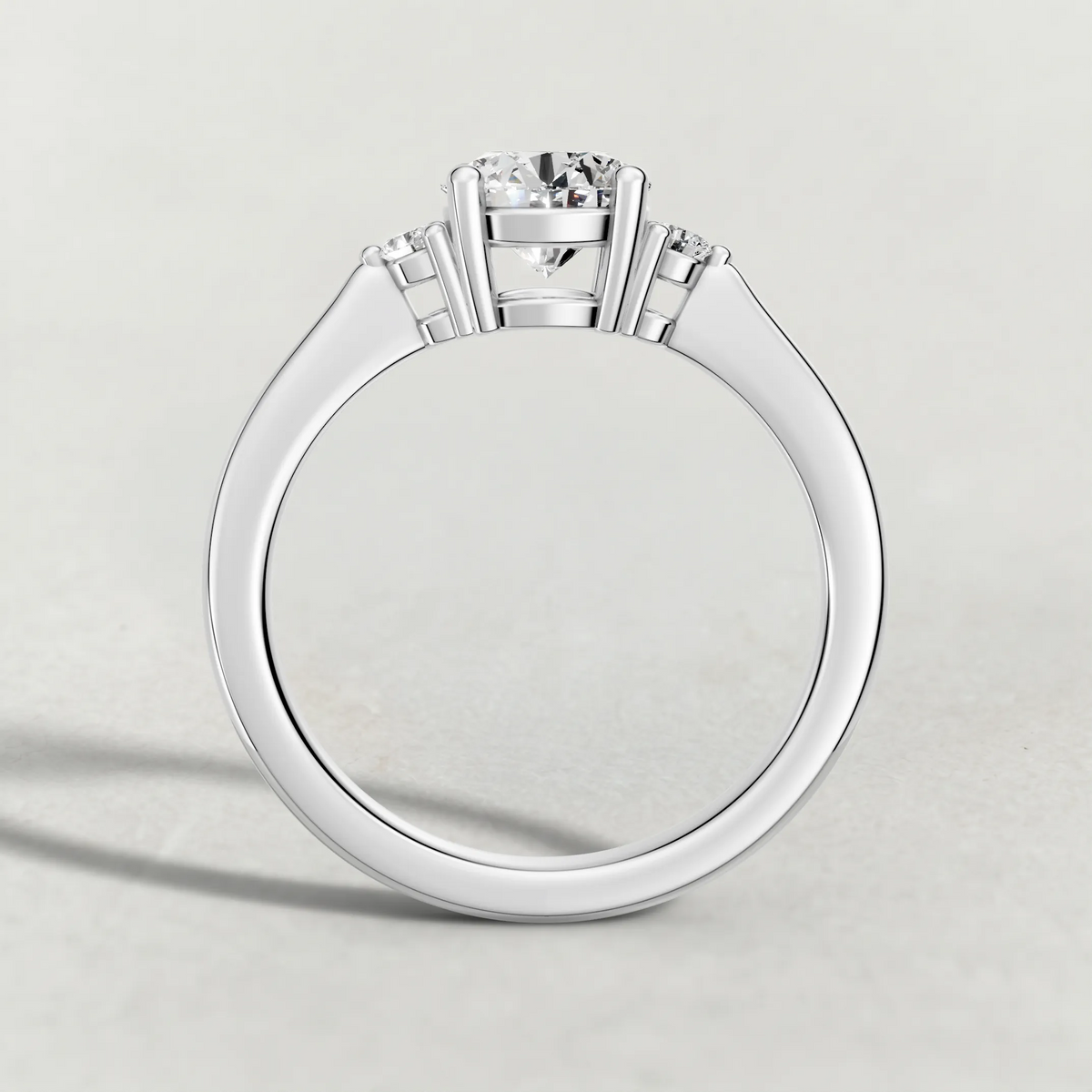Diamond Accent Shoulder Solitaire Engagement Ring (70934) in Platinum from front angle