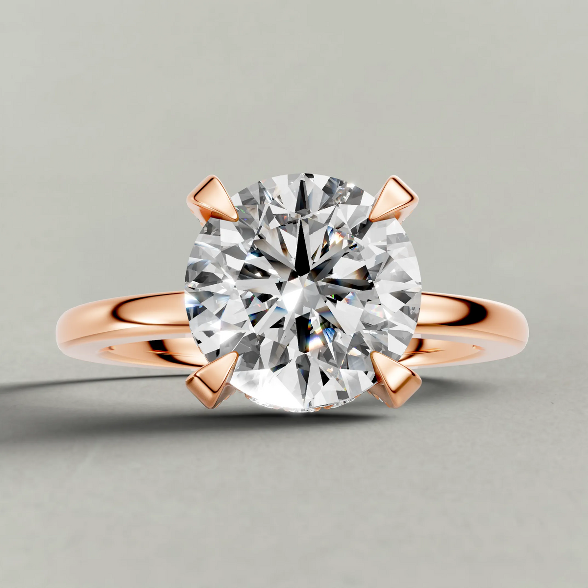Diamond Gallery Solitaire Engagement Ring (71380) in Rose Gold zoomed in on diamond