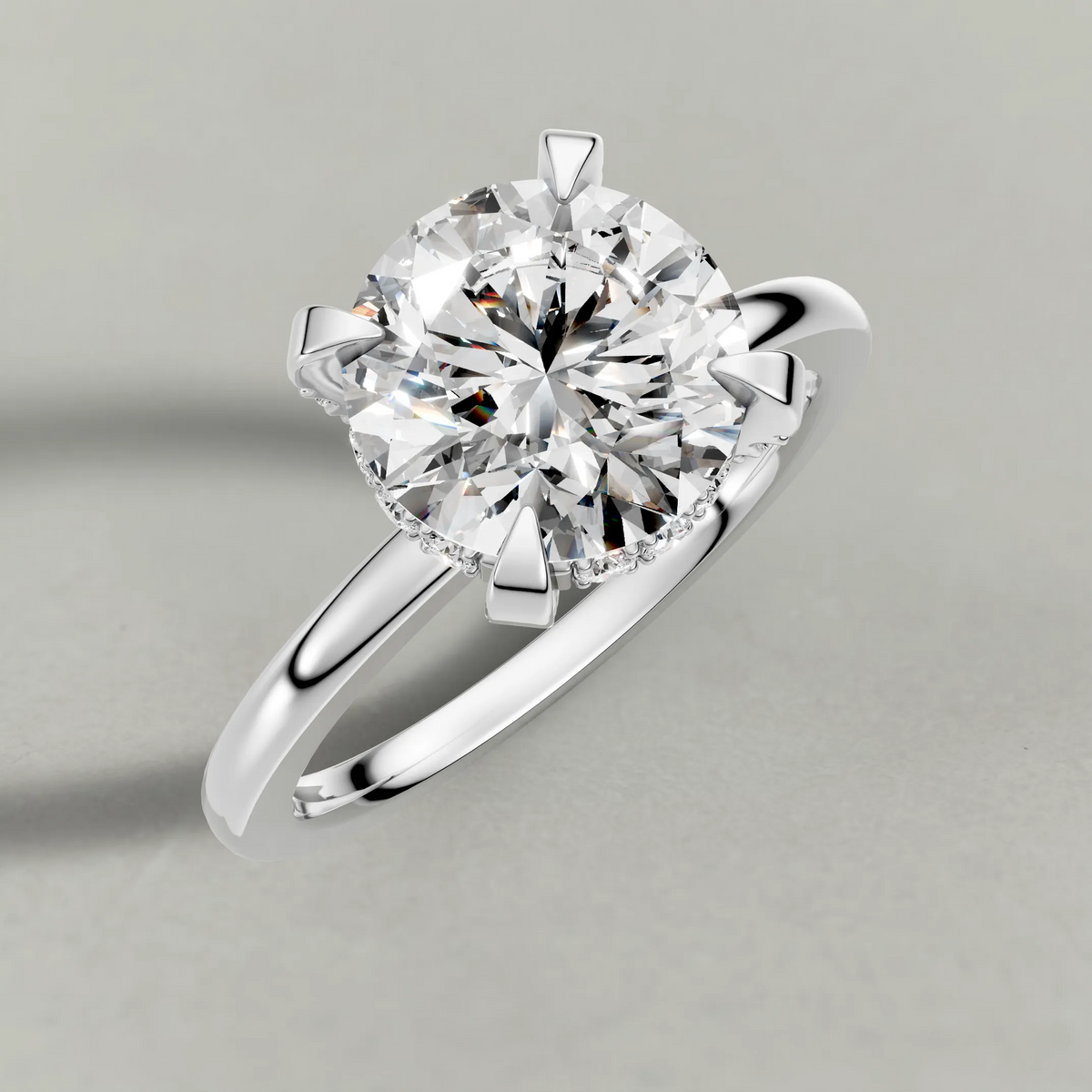Diamond Gallery Solitaire Engagement Ring (71380) in White Gold from top 3/4 angle
