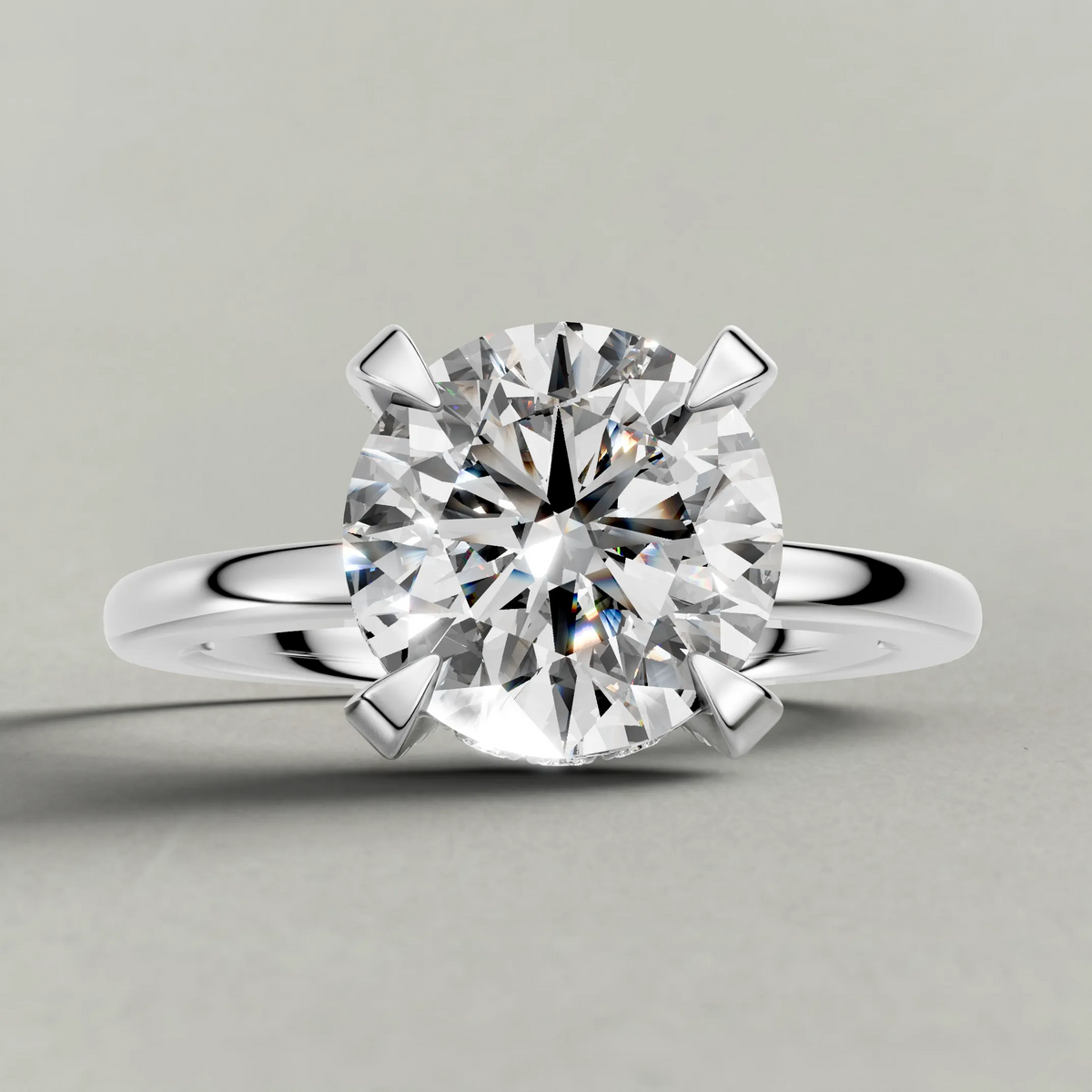 Diamond Gallery Solitaire Engagement Ring (71380) in White Gold zoomed in on diamond