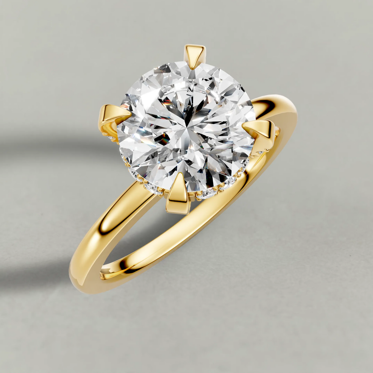 Diamond Gallery Solitaire Engagement Ring (71380) in Yellow Gold from top 3/4 angle