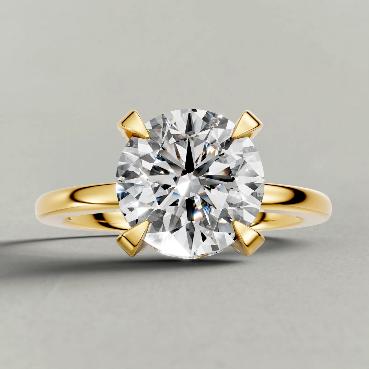 Diamond Gallery Solitaire Engagement Ring (71380) in Yellow Gold zoomed in on diamond