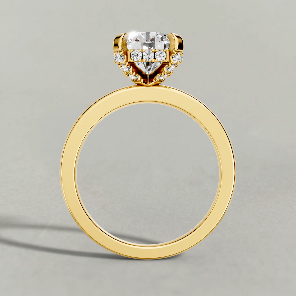 Diamond Gallery Solitaire Engagement Ring (71380) in Yellow Gold from front angle