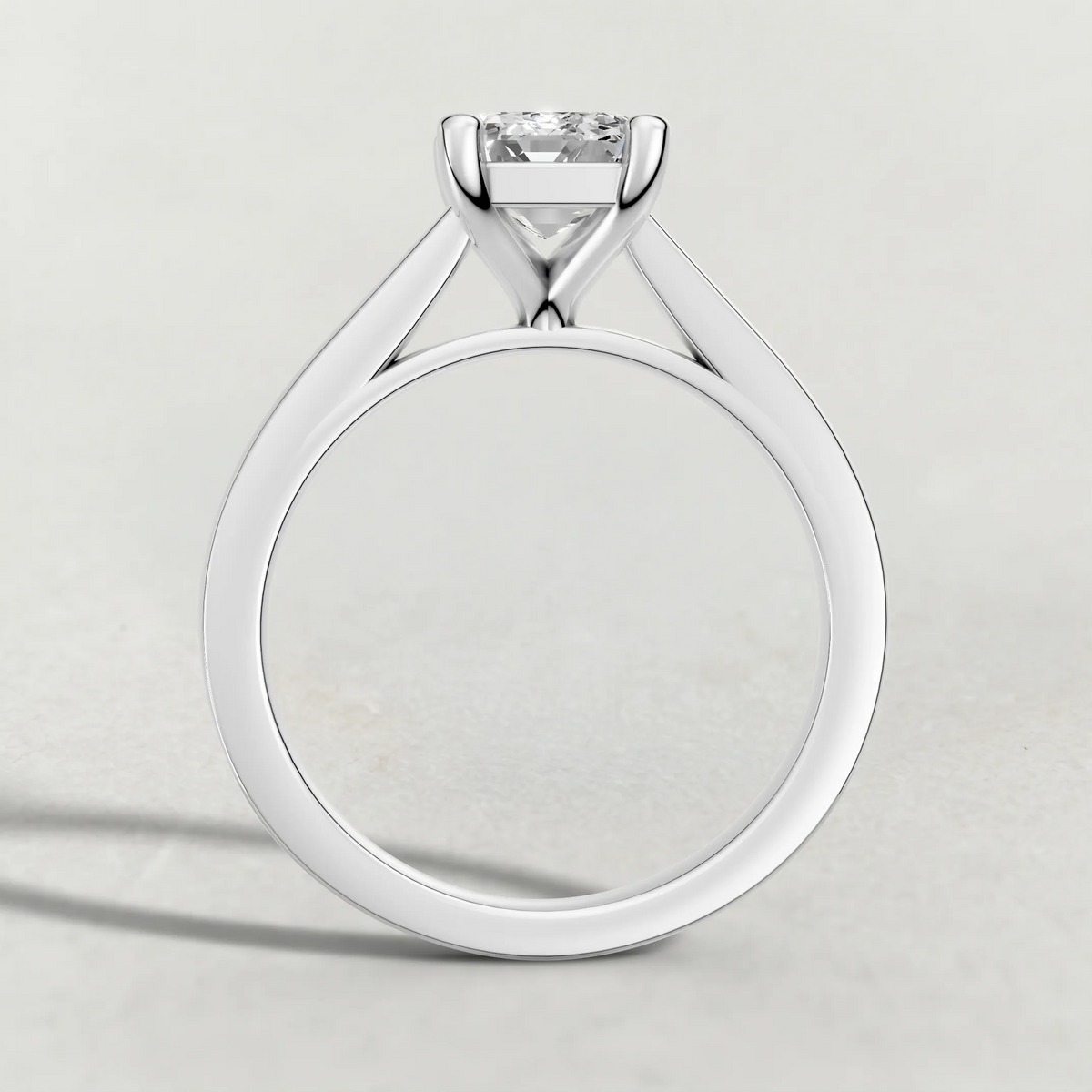 Split-Shoulder Solitaire Engagement Ring (71590) in White Gold from front angle
