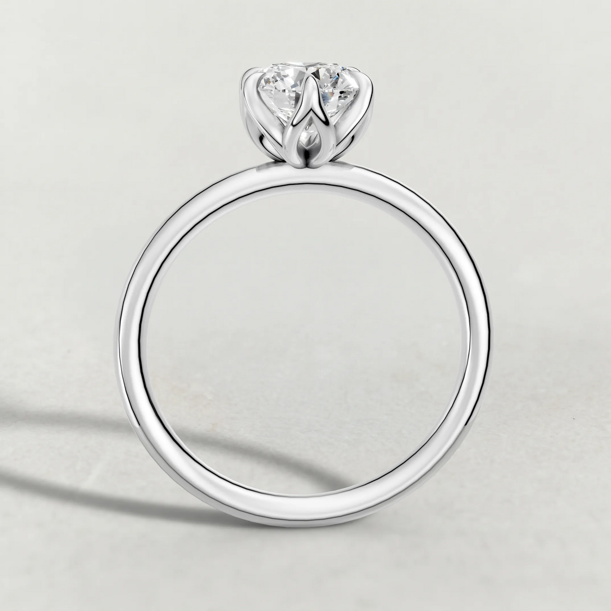Open Basket Solitaire Engagement Ring (72255) in Platinum from front angle