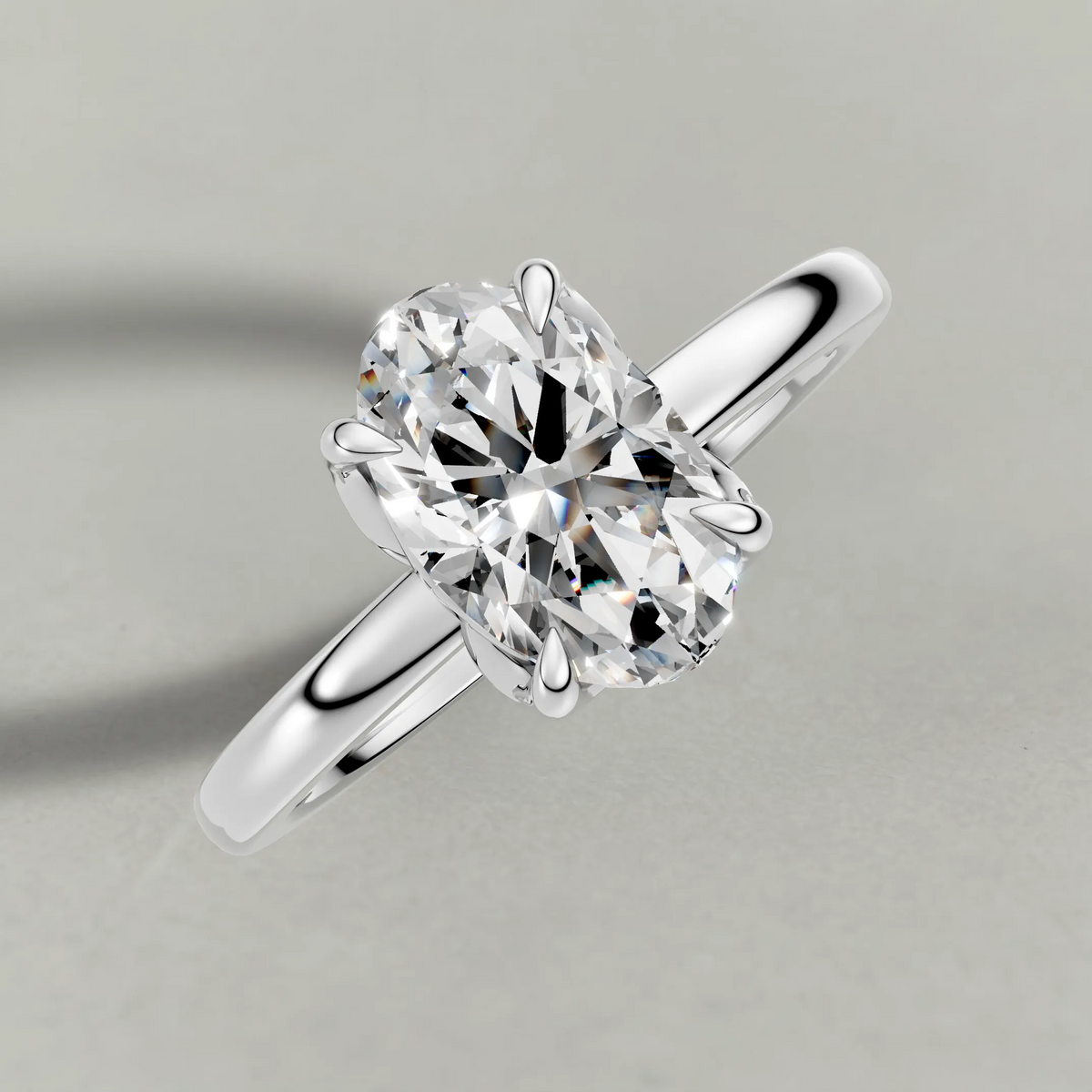 Sculpted Crown Engagement Ring (72685) in Platinum from top 3/4 angle