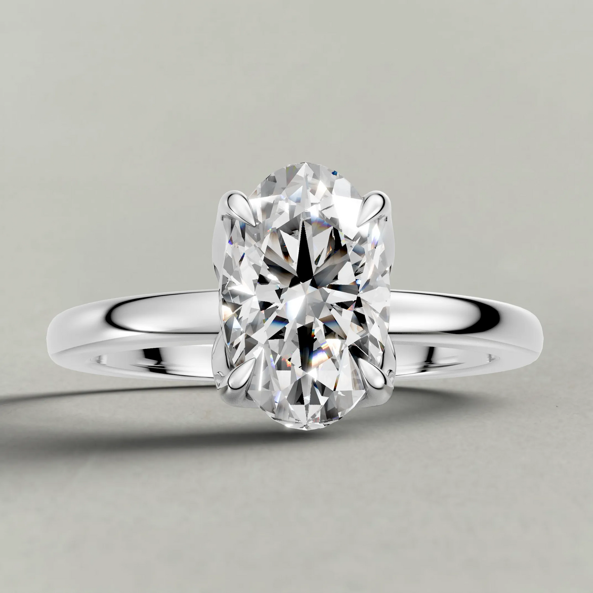 Sculpted Crown Engagement Ring (72685) in Platinum zoomed in on diamond