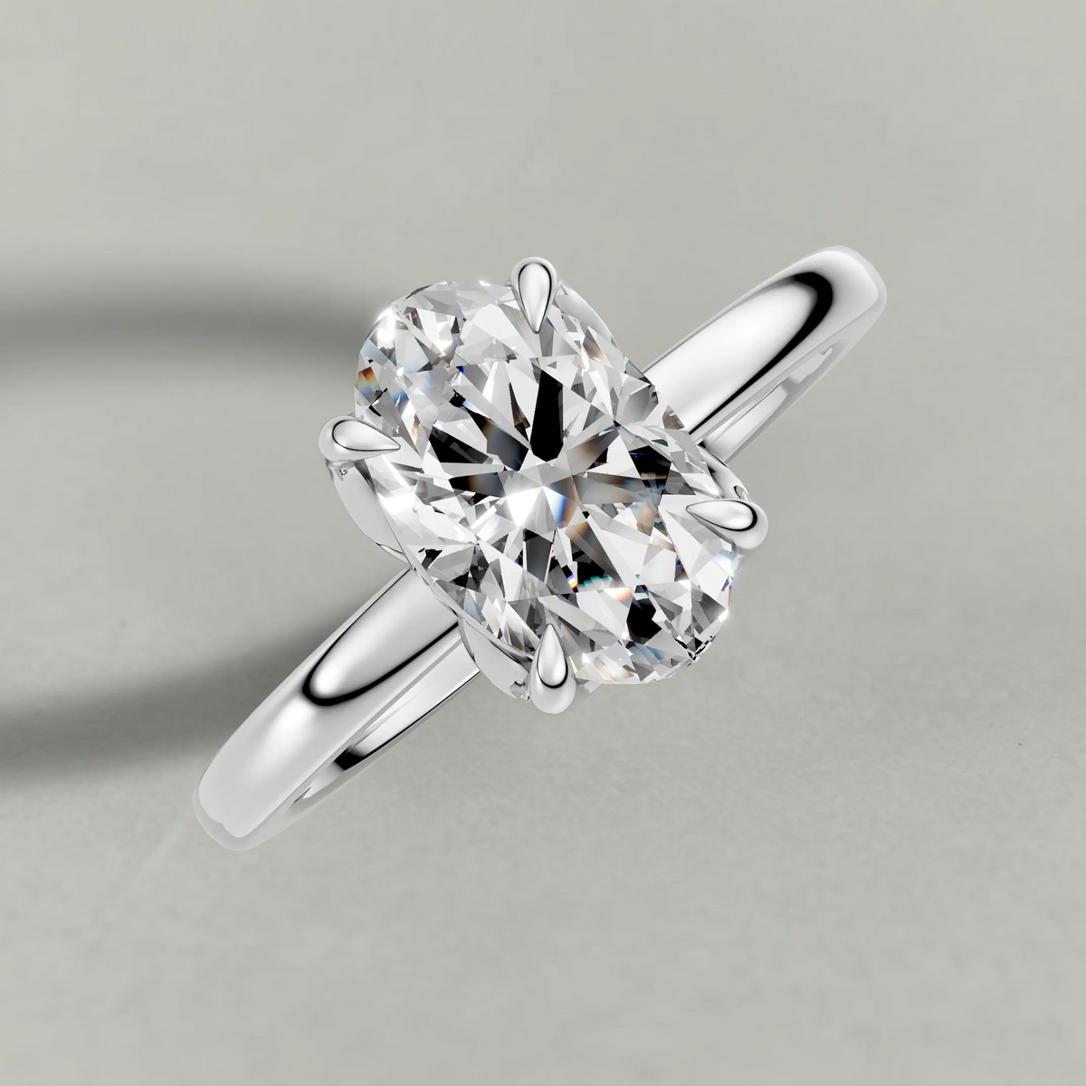 Sculpted Crown Engagement Ring (72685) in White Gold from top 3/4 angle