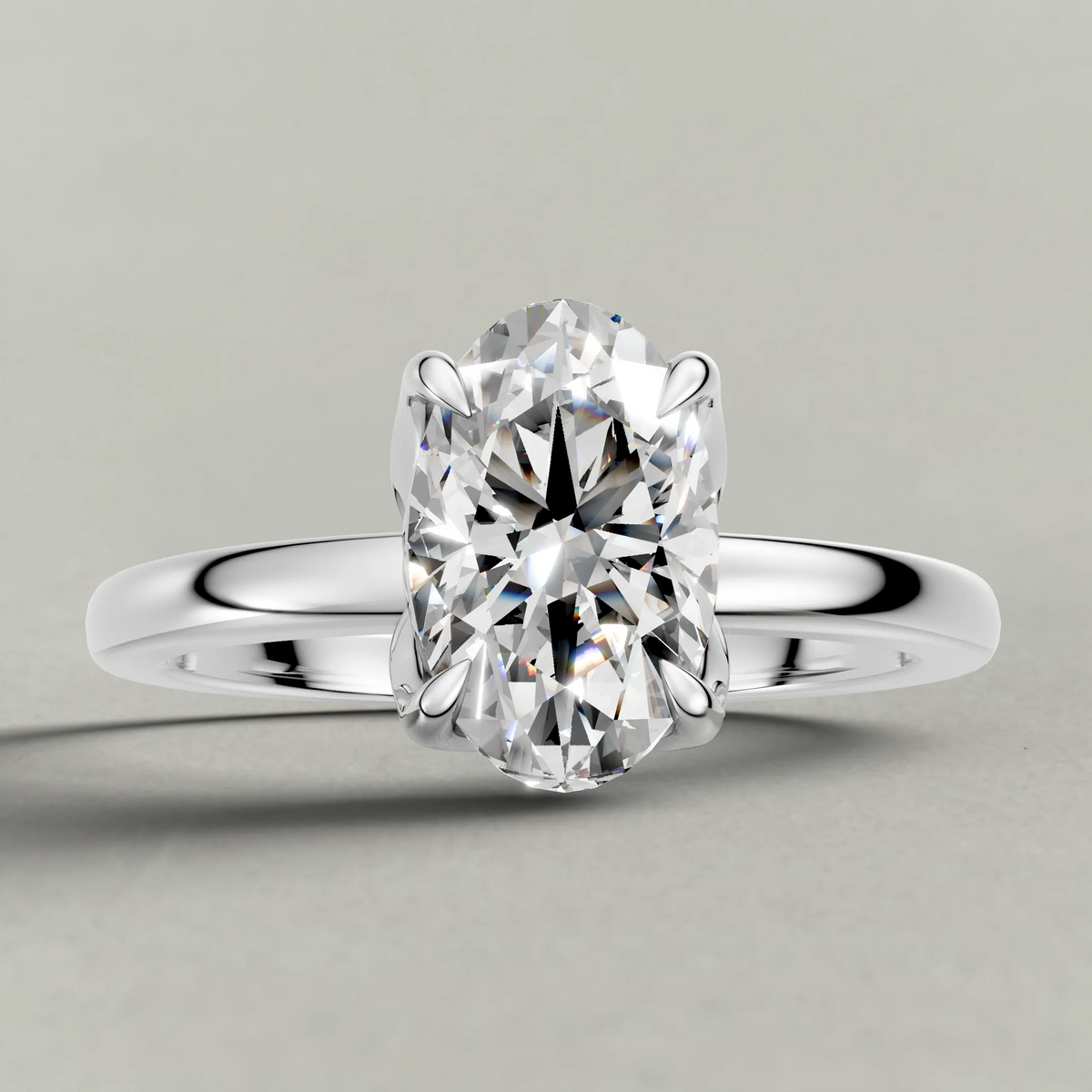 Sculpted Crown Engagement Ring (72685) in White Gold zoomed in on diamond