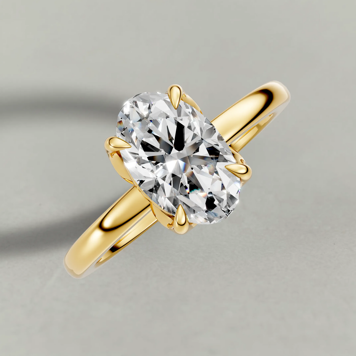 Sculpted Crown Engagement Ring (72685) in Yellow Gold from top 3/4 angle