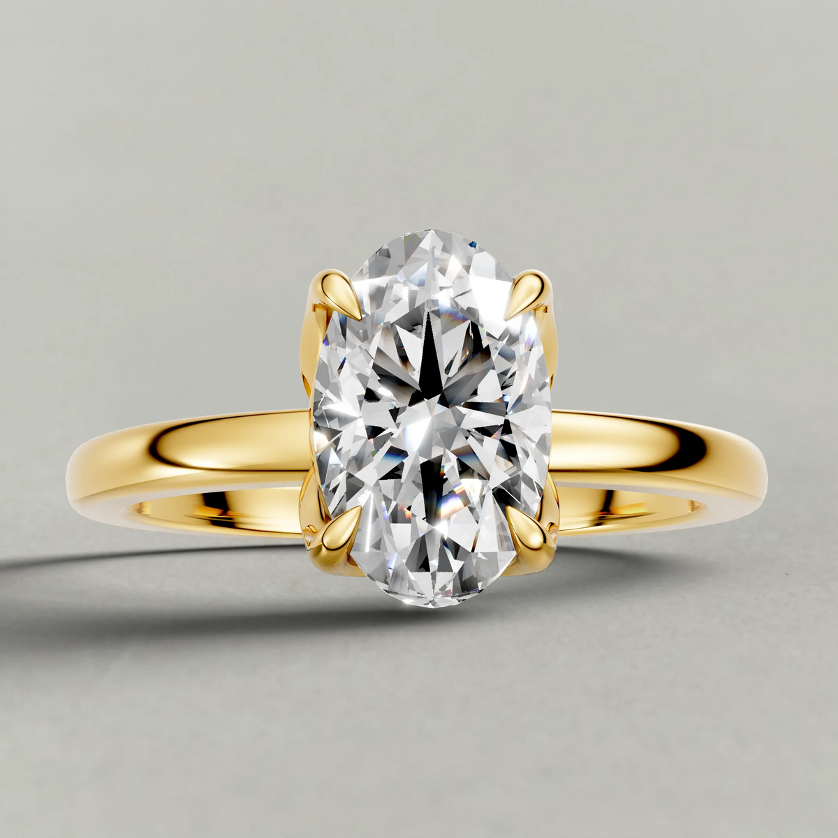 Sculpted Crown Engagement Ring (72685) in Yellow Gold zoomed in on diamond