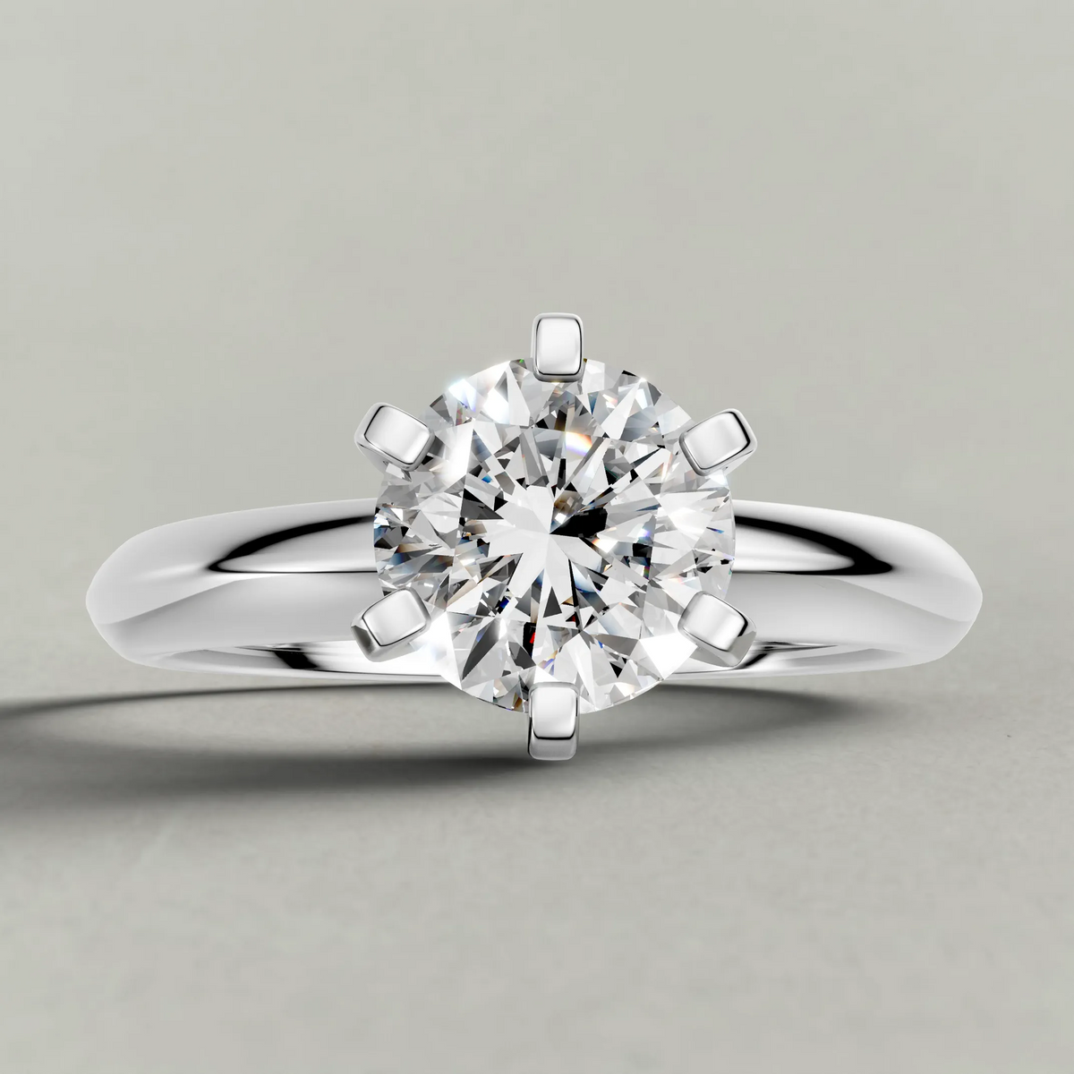 Knife-Edge Band Engagement Ring (7502) in Platinum zoomed in on diamond