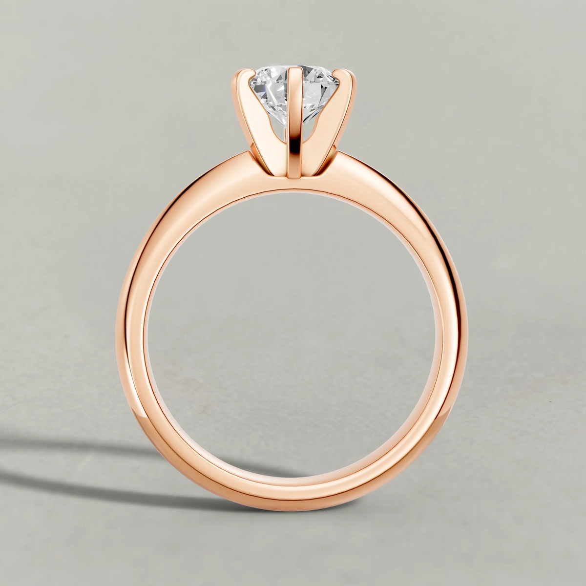 Knife-Edge Band Engagement Ring (7502) in Rose Gold from front angle