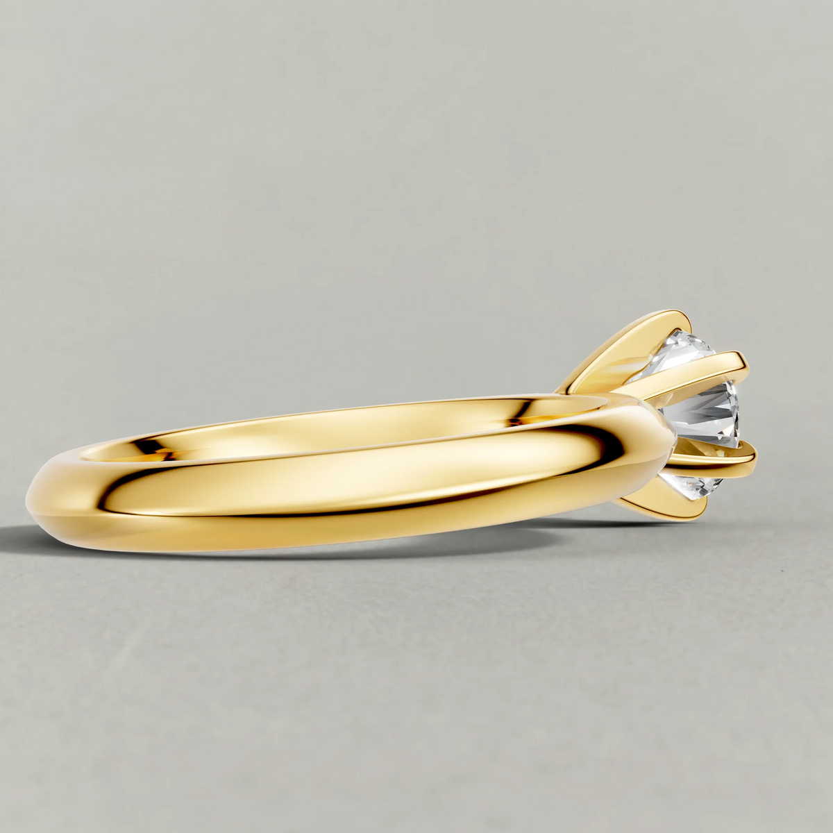 Knife-Edge Band Engagement Ring (7502) in Yellow Gold from back angle