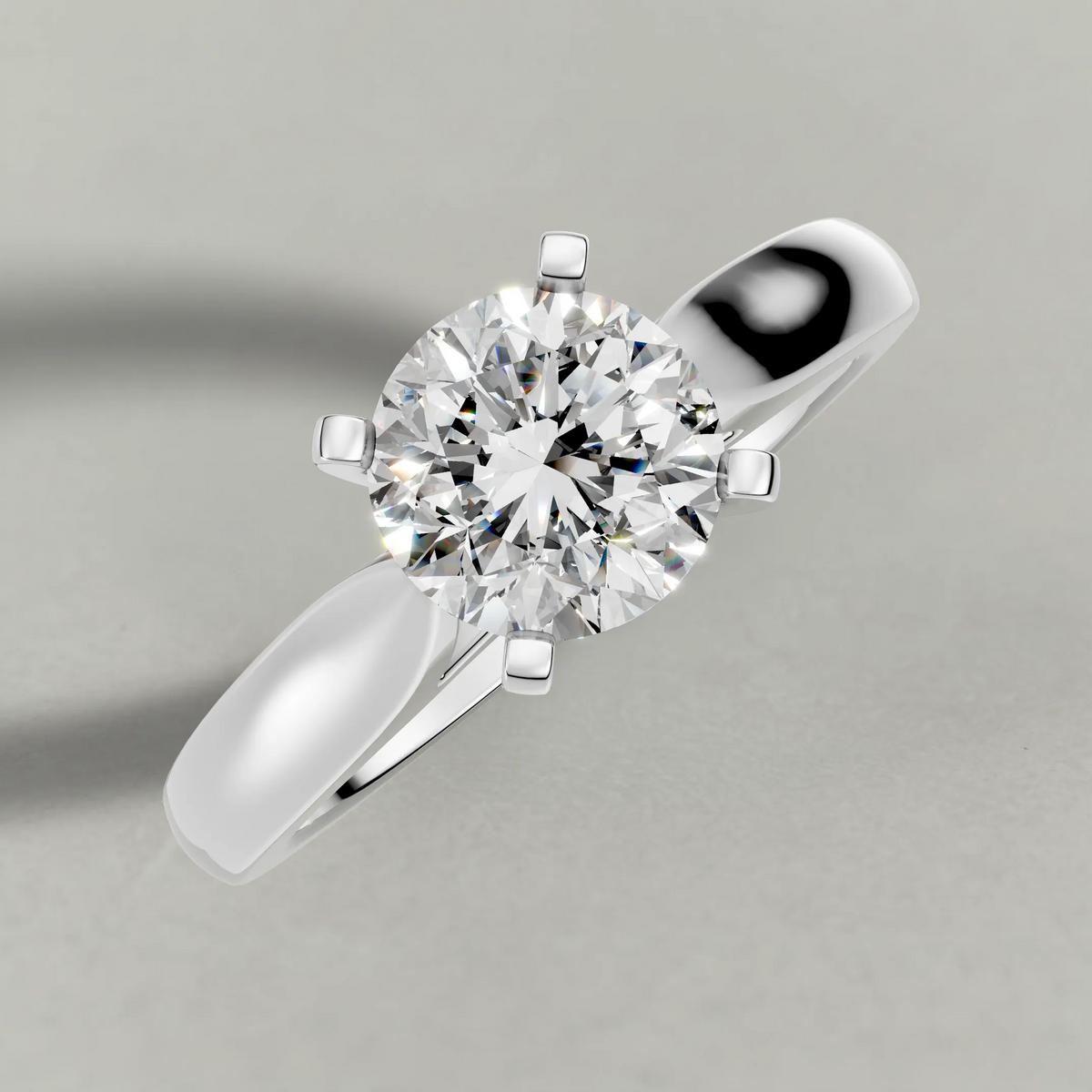 Open Cathedral Solitaire Engagement Ring (7583) in Platinum from top 3/4 angle