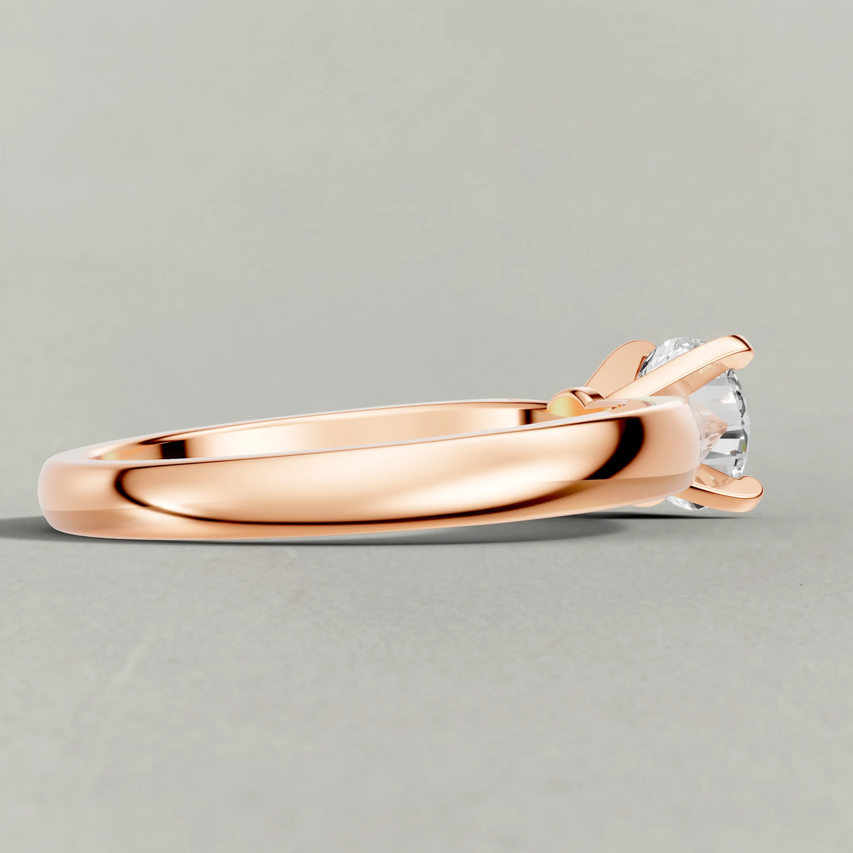 Open Cathedral Solitaire Engagement Ring (7583) in Rose Gold from back angle