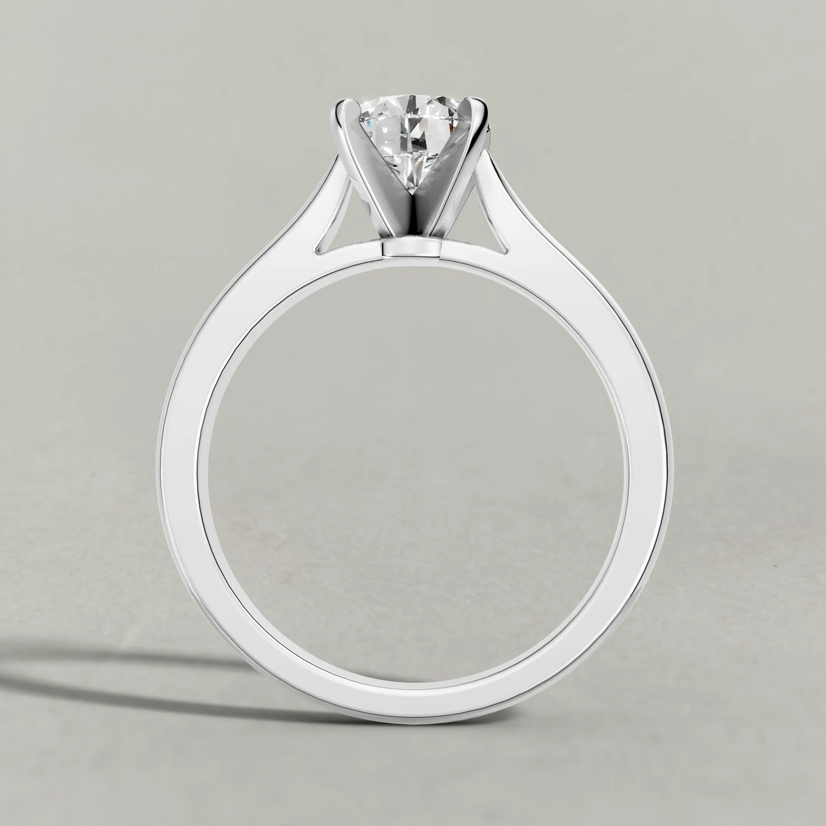 Open Cathedral Solitaire Engagement Ring (7583) in White Gold from front angle