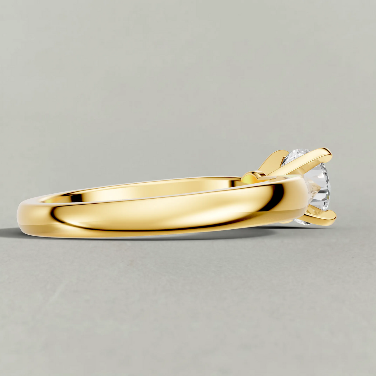 Open Cathedral Solitaire Engagement Ring (7583) in Yellow Gold from back angle
