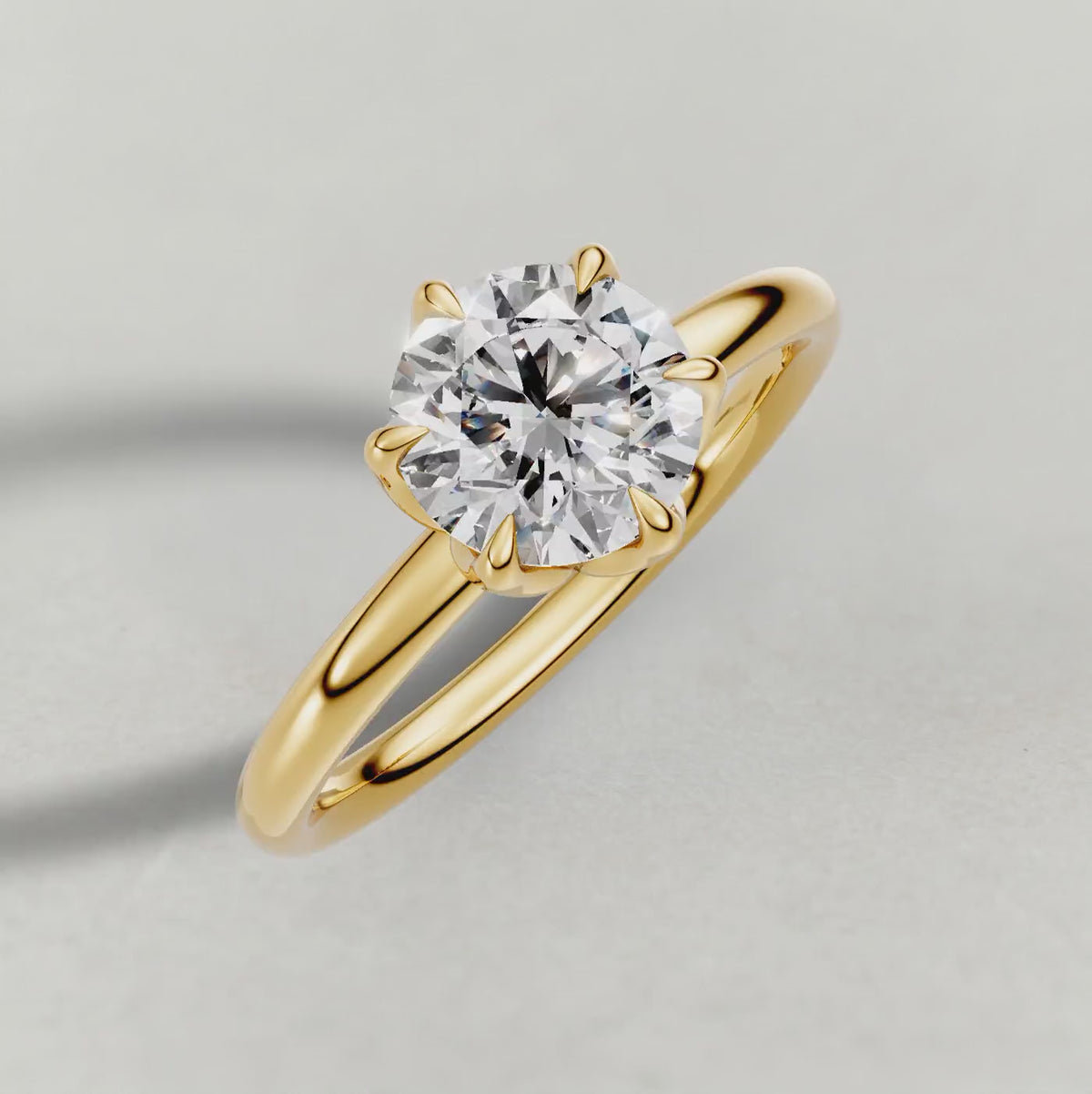 Rotating Open Basket Solitaire Engagement Ring (72255) in Yellow Gold