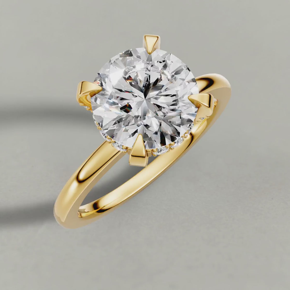 Rotating Diamond Gallery Solitaire Engagement Ring (71380) in Yellow Gold