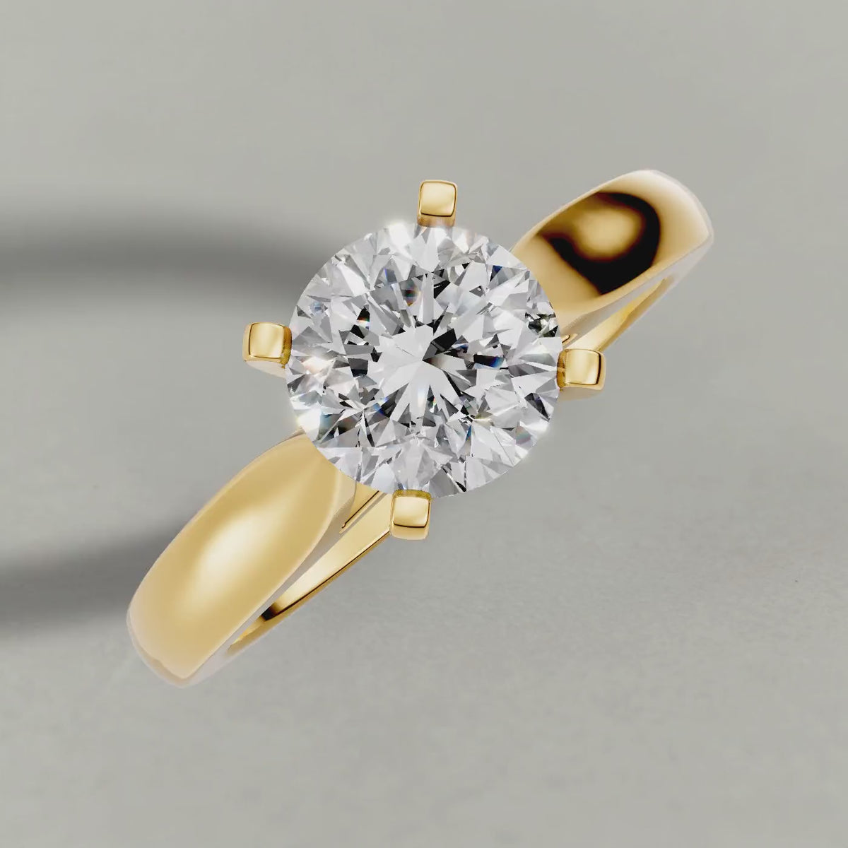 Rotating Open Cathedral Solitaire Engagement Ring (7583) in Yellow Gold