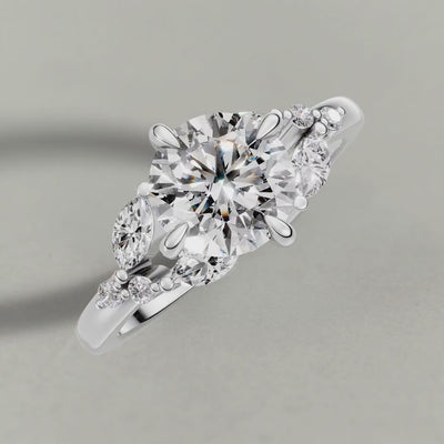 Rotating Vine-Inspired Engagement Ring (72161) in White Gold