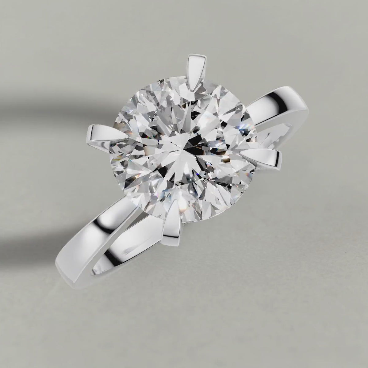 Rotating Soft-Taper Solitaire Engagement Ring (2512) in White Gold