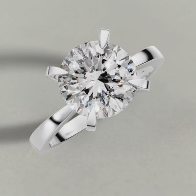 Rotating Soft-Taper Solitaire Engagement Ring (2512) in White Gold